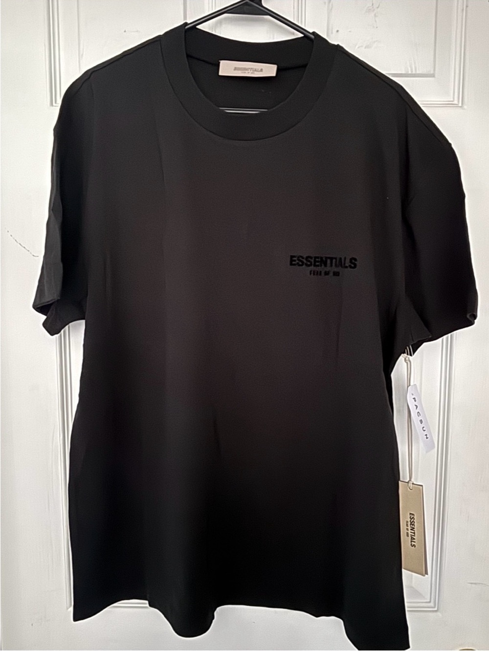 Essentials Black Minimal Logo Short Sleeve Tee